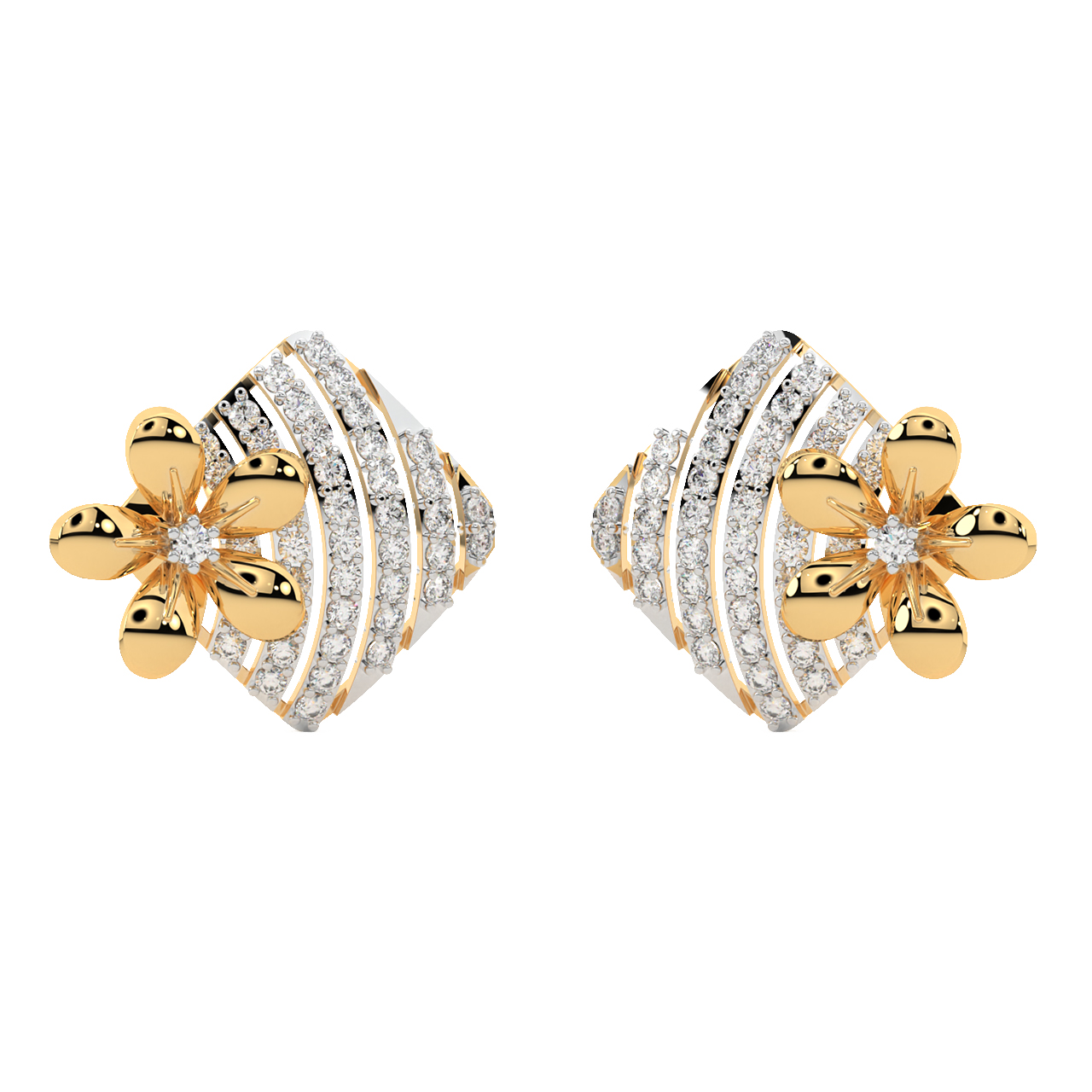 Dee Round Diamond Stud Earrings